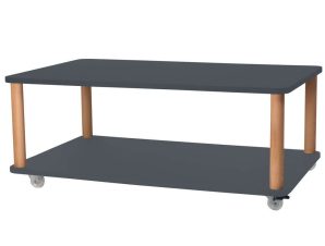 Τραπέζι Σαλονιού Τροχήλατο Ashme ASHMEROLLCT3 64x105x42,5cm Graphite