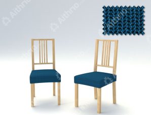 Σετ (2 Τμχ) Ελαστικά Καλύμματα-Καπάκια Καρέκλας Creta – C/4 Μπλε