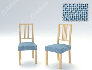 Σετ (2 Τμχ) Ελαστικά Καλύμματα-Καπάκια Καρέκλας Bielastic Alaska – C/24 Ανοιχτό Μπλε